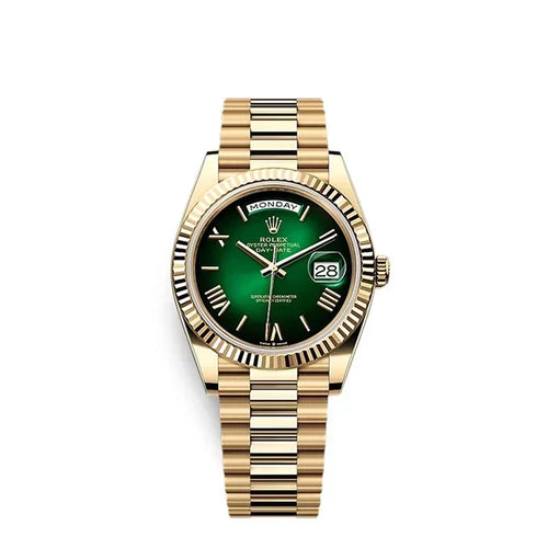 Day-Date 40 Oyster, 40 mm, Yellow Gold, Green Ombré Dial, Ref# 228238-0069