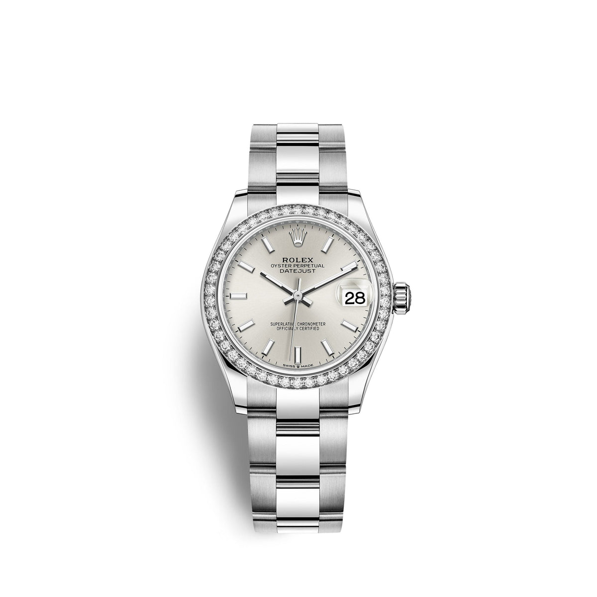 Datejust 31, Oystersteel, 18kt White Gold and diamonds, Ref# 278384RBR-0015