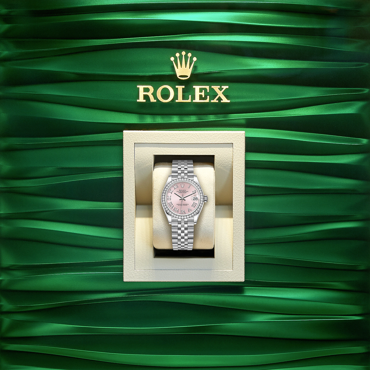 Datejust 31, Oystersteel, 18kt White Gold and diamonds, Ref# 278384RBR-0024