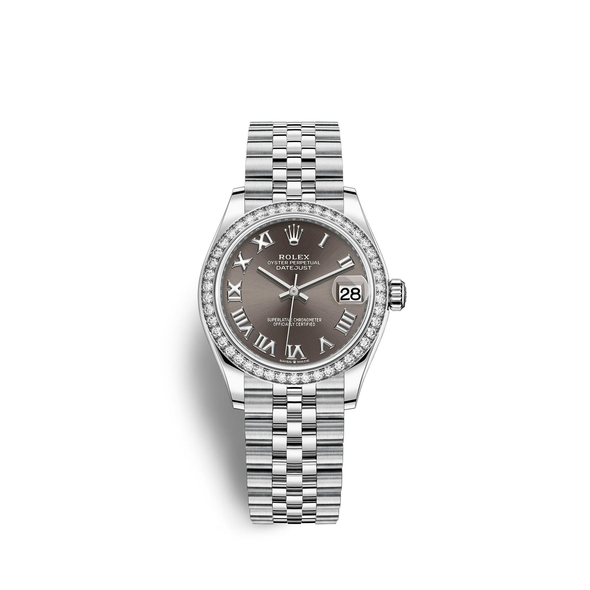 Datejust 31, Oystersteel, 18kt White Gold and diamonds, Ref# 278384RBR-0026