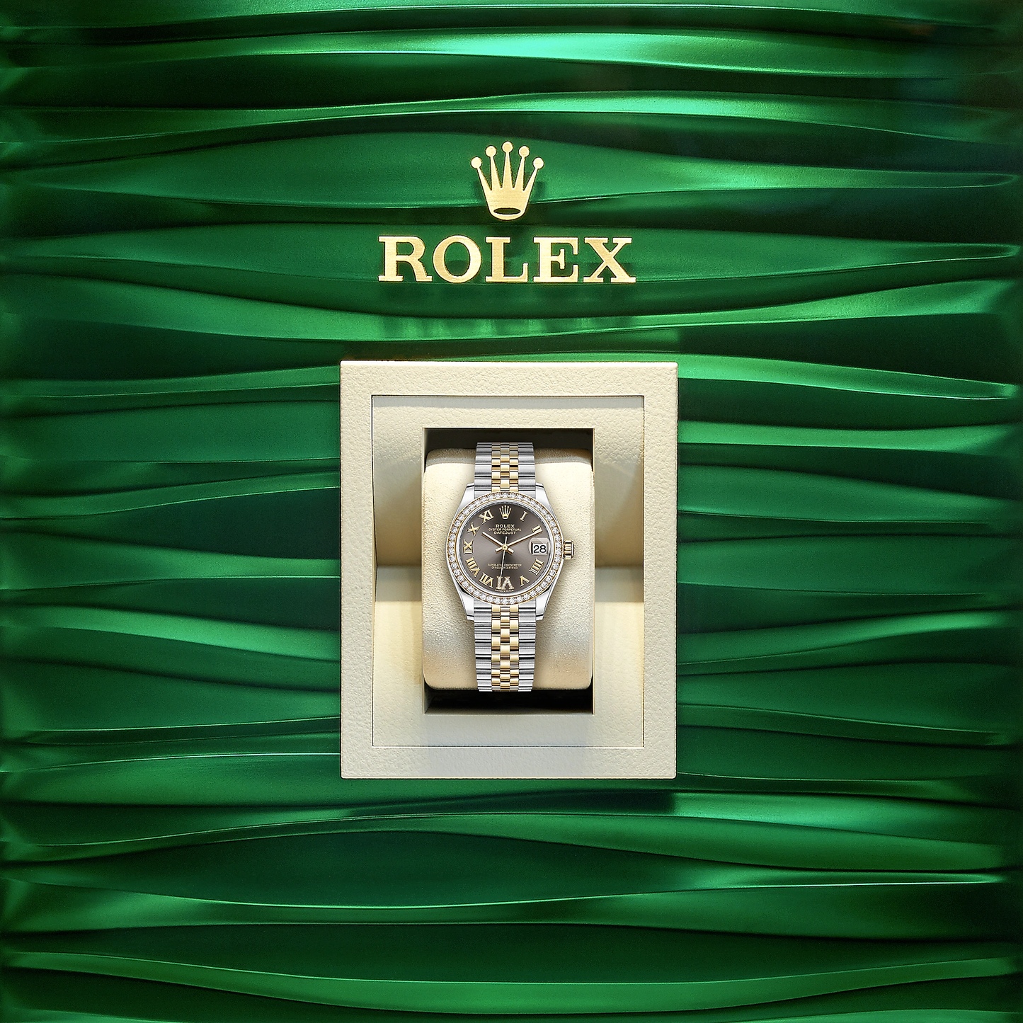 Datejust 31, Oystersteel, 18kt Yellow Gold and diamonds, Ref# 278383RBR-0018