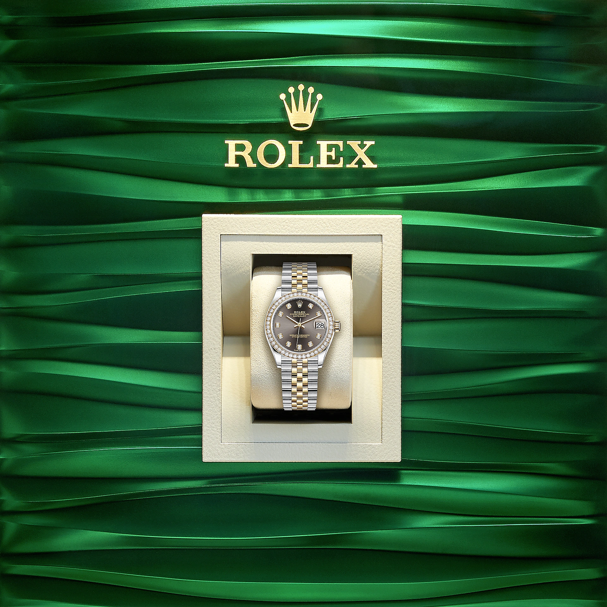 Datejust 31, Oystersteel, 18kt Yellow Gold and diamonds, Ref# 278383RBR-0022