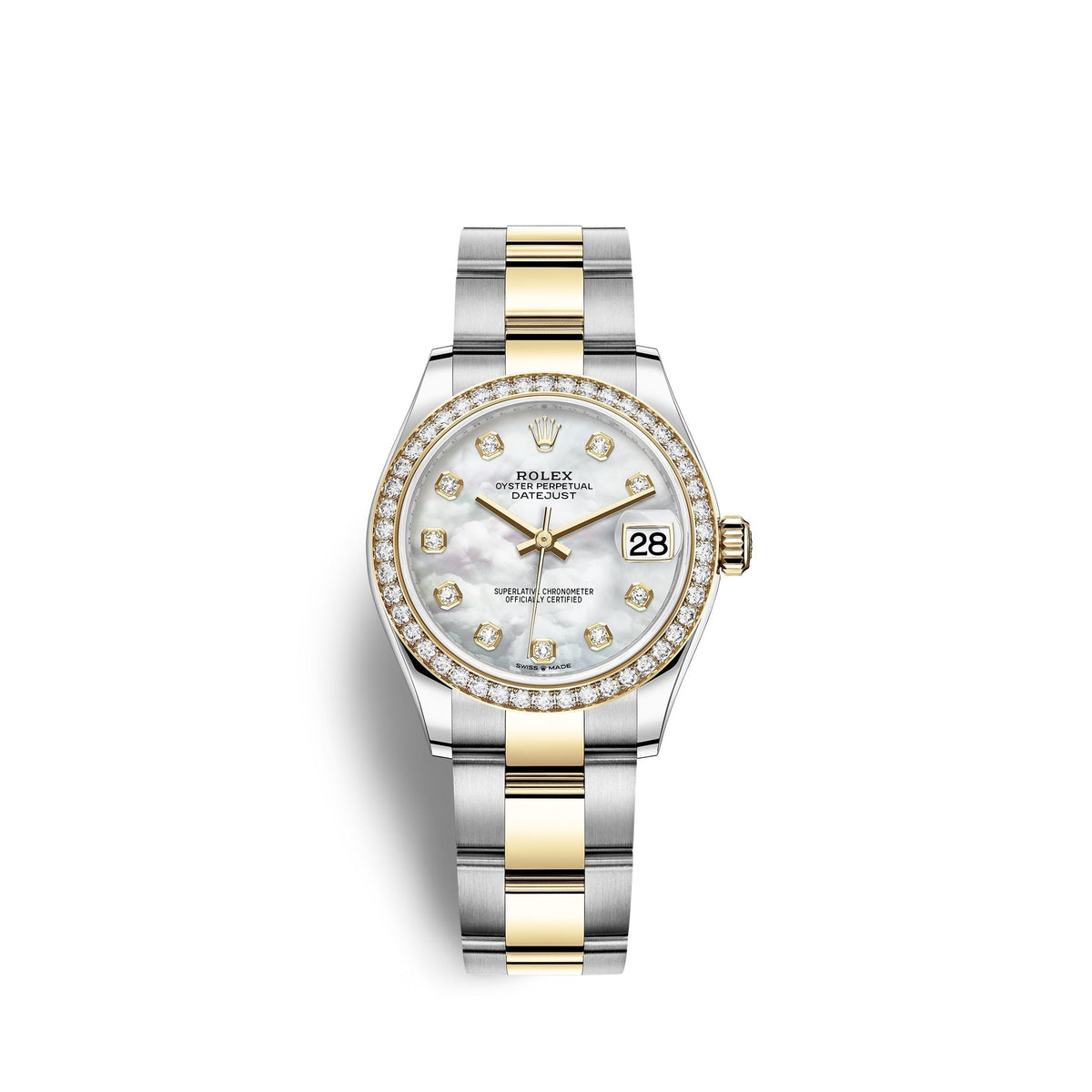 Datejust 31, Oystersteel, 18kt Yellow Gold and diamonds, Ref# 278383RBR-0027