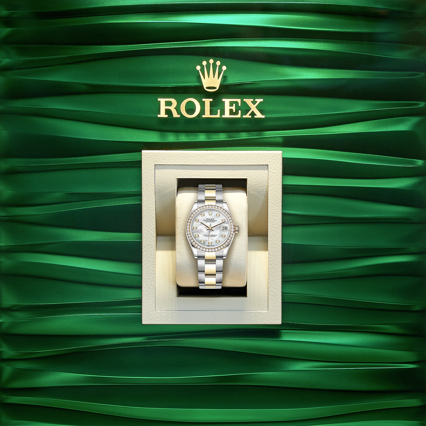 Datejust 31, Oystersteel, 18kt Yellow Gold and diamonds, Ref# 278383RBR-0027