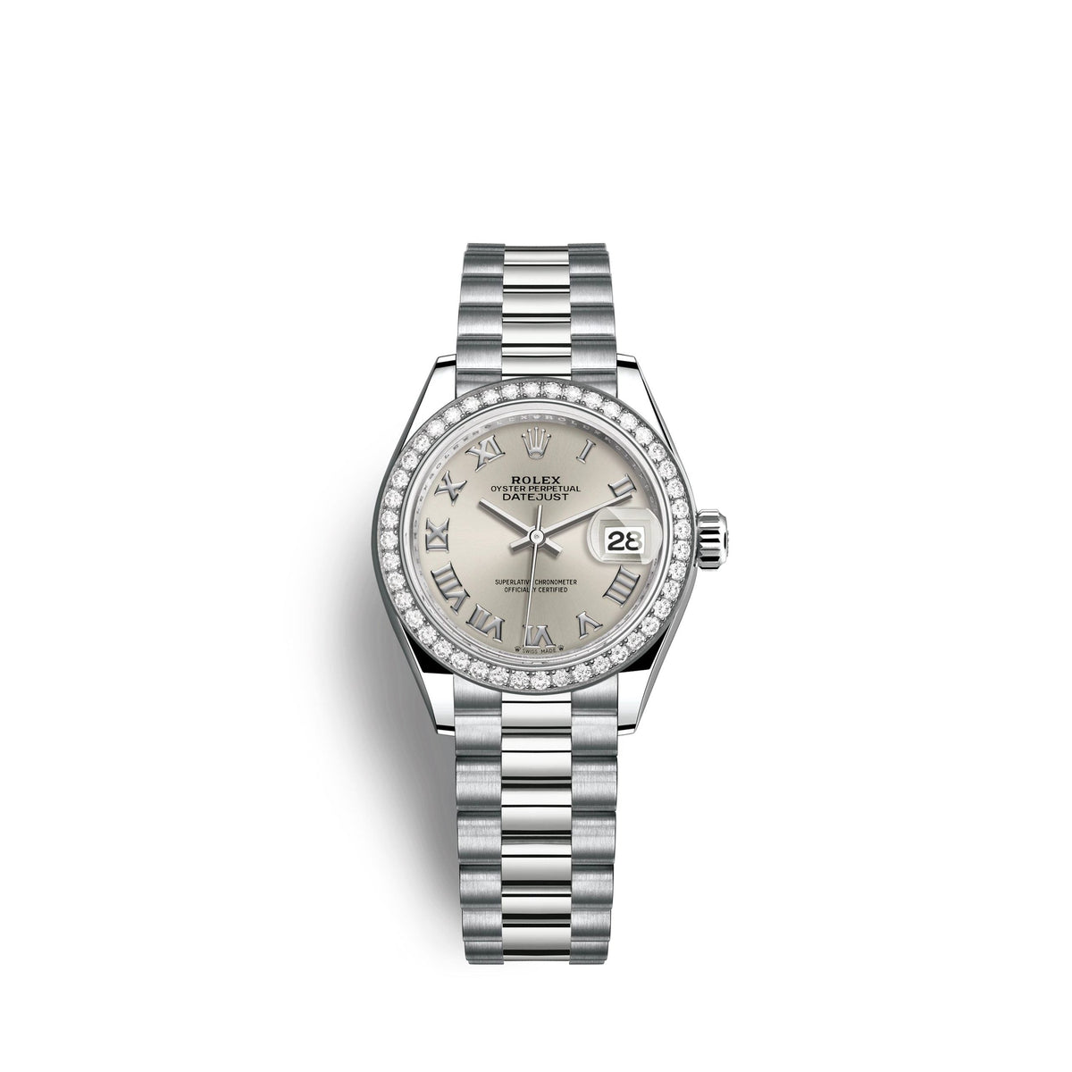 Lady-Datejust 28mm, 18k White Gold, Ref# 279139rbr-0007
