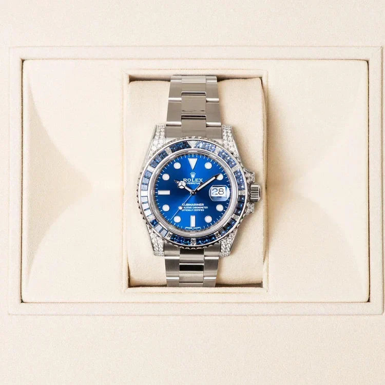 Submariner Date 116659 SABR 18K White Gold Diamonds Sapphires UNWORN